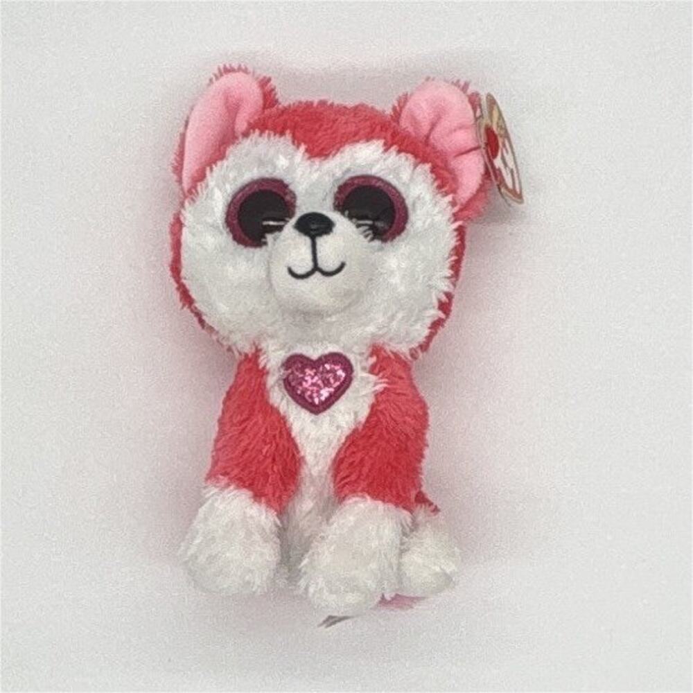 Ty Beanie Boos Twiggy Pink & White Plush Beanbag Stuffed Animal 2018 36127